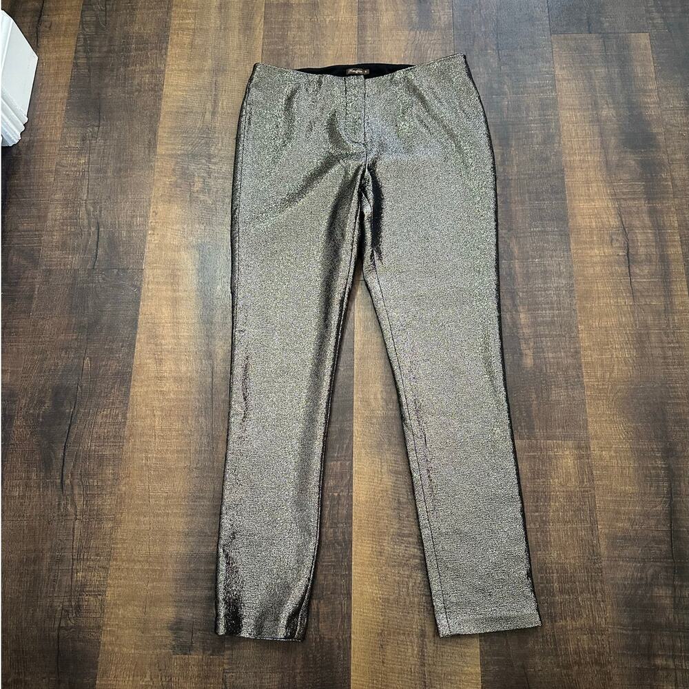 J.McLaughlin Metallic Ankle Pants Silver Shimmer Size 8 - Picture 9 of 10